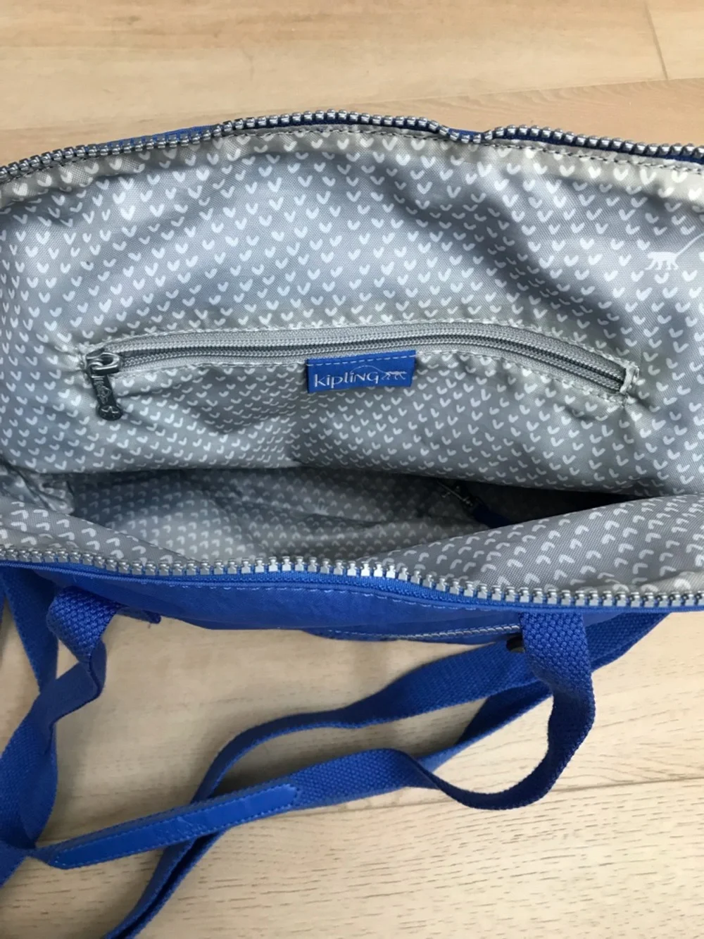 Kipling Martina Handbag Sailor Blue Crinkle Nylon Tote
